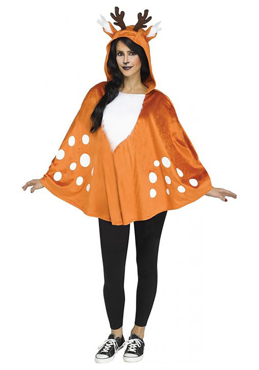 Hooded Deer Poncho for Women