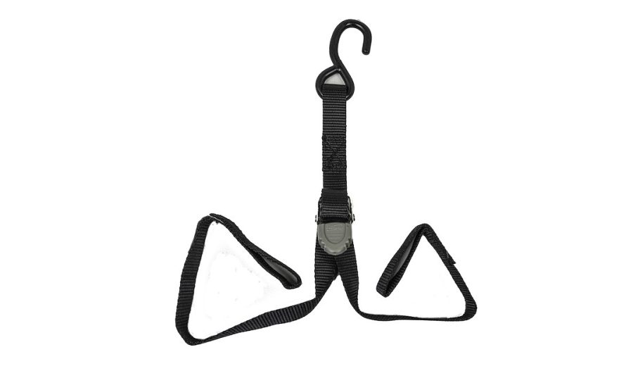 IMMI BOATBUCKLE F18741 PRO SERIES BOW TIE-DOWN WITH LOOP E, Boat Bow; 3 Foot Length x 1 Inch Width; With Cam Buckle; 400 Pound Load Capacity; 1200 Pound Break Strength; Vinyl Coated Steel Top Hook On One End And Loop Mount On Opposite End; Black