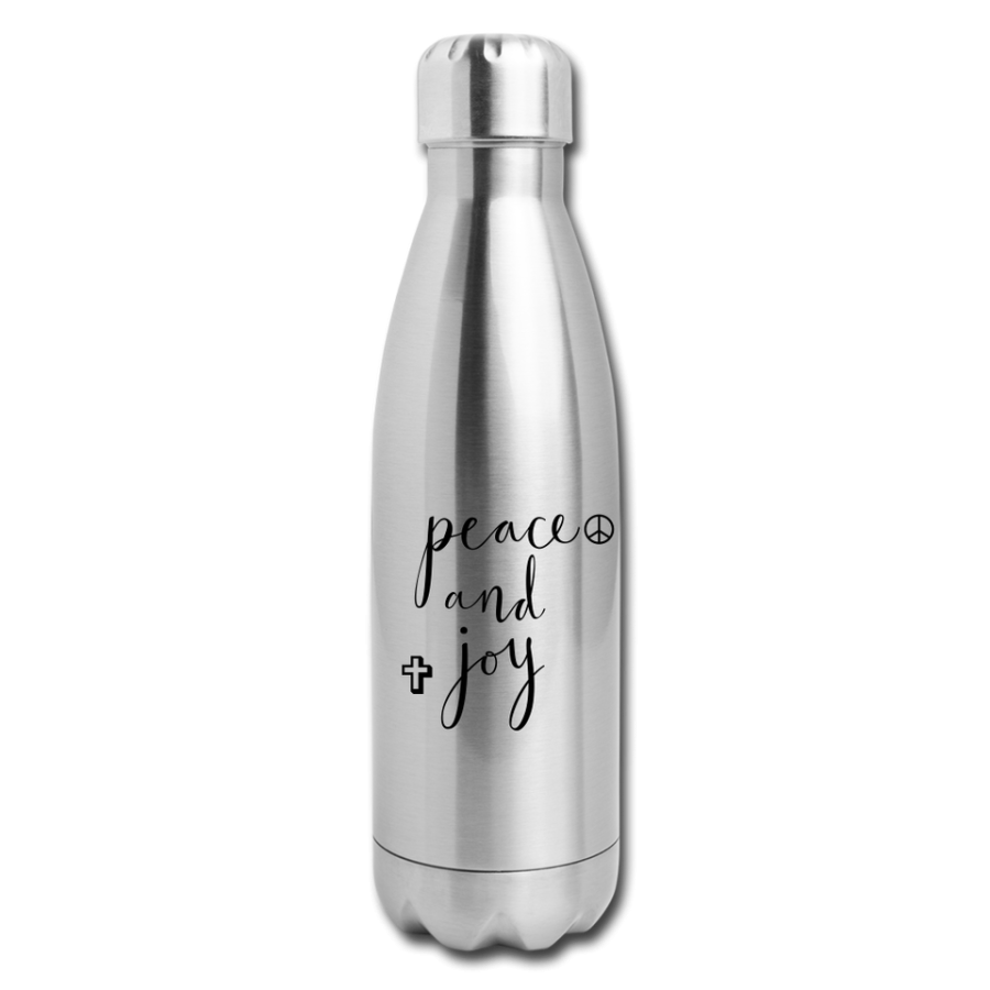 Insulated Stainless Steel 17 oz. Water Bottle "Peace and Joy"