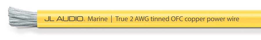 JL AUDIO 010-13461-00 XM-YPW2-50, Power Cable; 50 Foot Length Spool; 2 AWG; Yellow; Tinned Copper Conductor/ PVC Insulation; ABYC Compliant