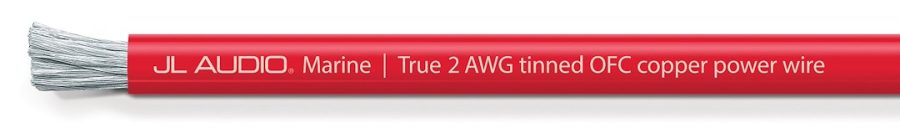 JL AUDIO 010-13462-00 XM-RPW2-50, Power Cable; 50 Foot Length Spool; 2 AWG; Red; Tinned Copper Conductor/ PVC Insulation; ABYC Compliant