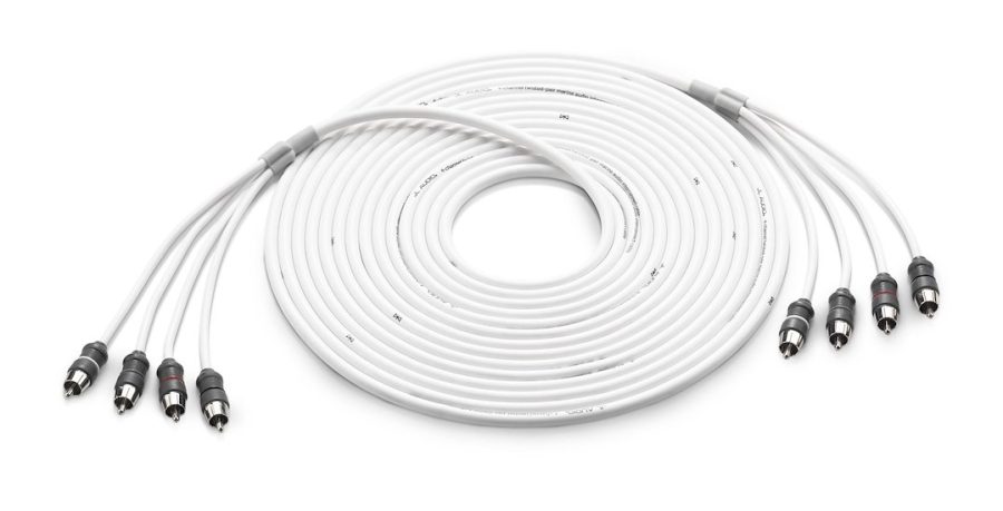 JL AUDIO 010-13475-00 XMD-WHTAIC4-25, 4-Channel; 25 Foot Length; White Cable With Black Connector