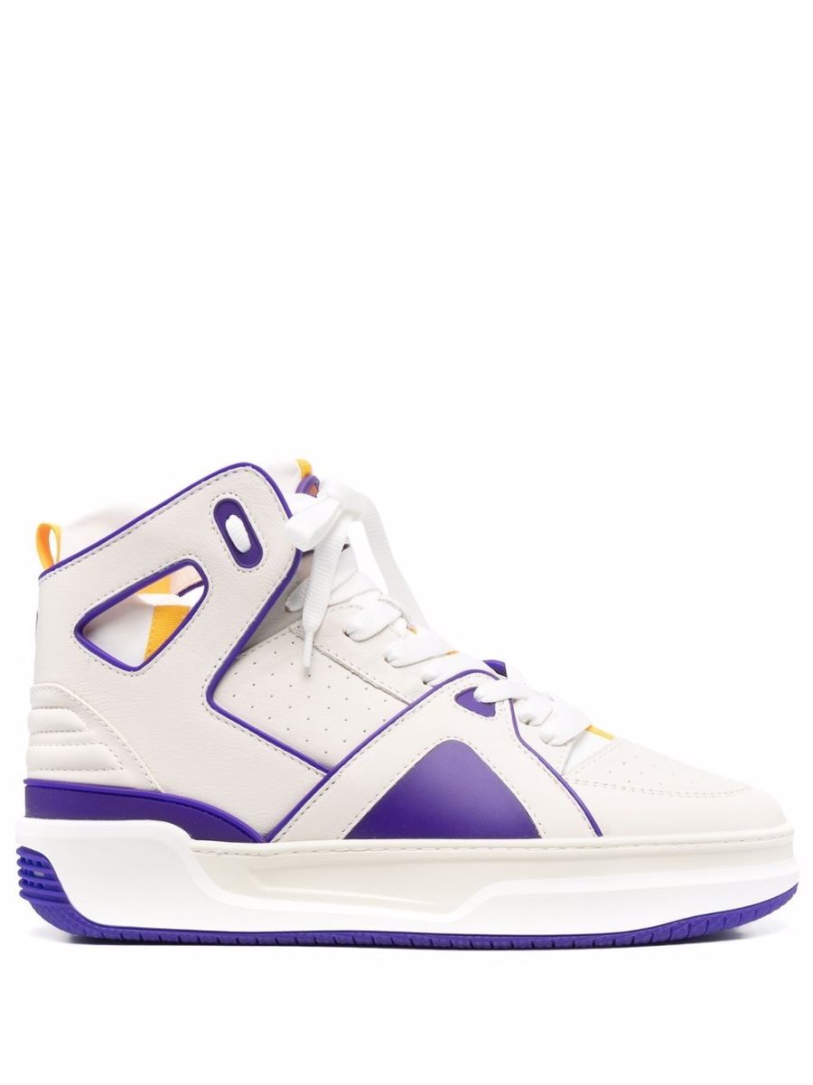 JUST DON Basketball JD1 High-top Sneakers White/Purple/Yellow