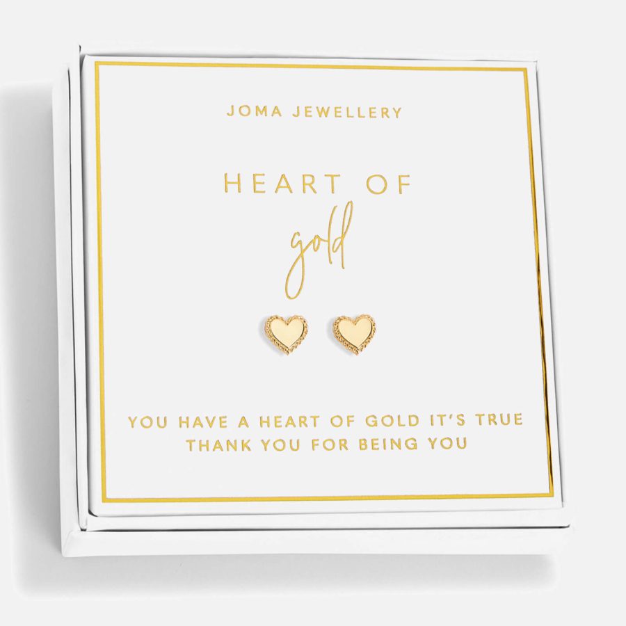 Joma Jewellery Beautifully Boxed Heart Of Gold Earrings