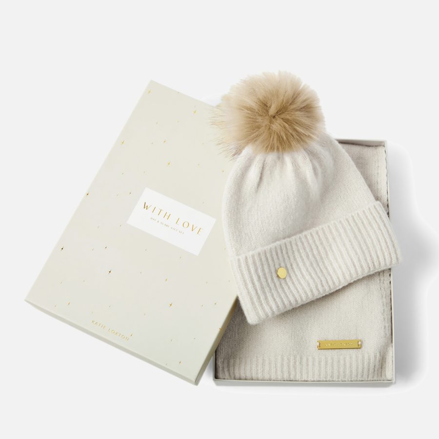 Katie Loxton Fine Knitted Hat & Scarf Set