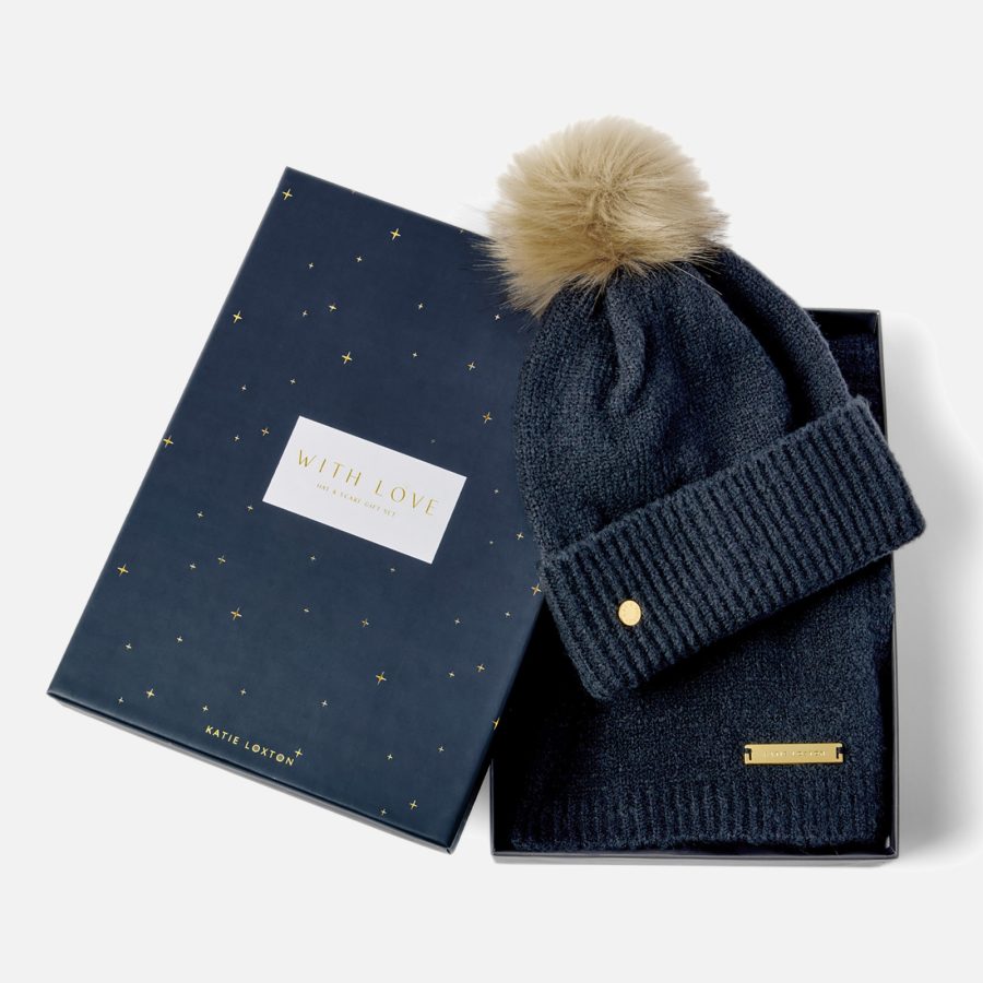 Katie Loxton Fine Knitted Hat and Scarf Set