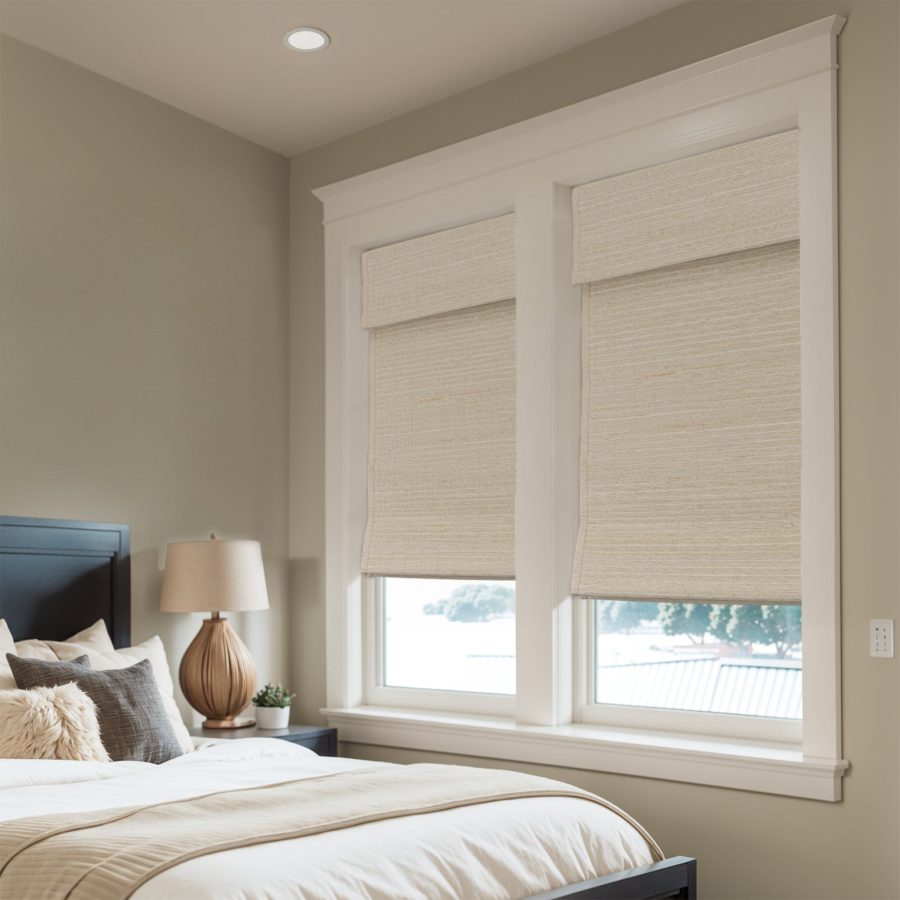 Keego Premium Natural Fabric Roman Shades Cordless