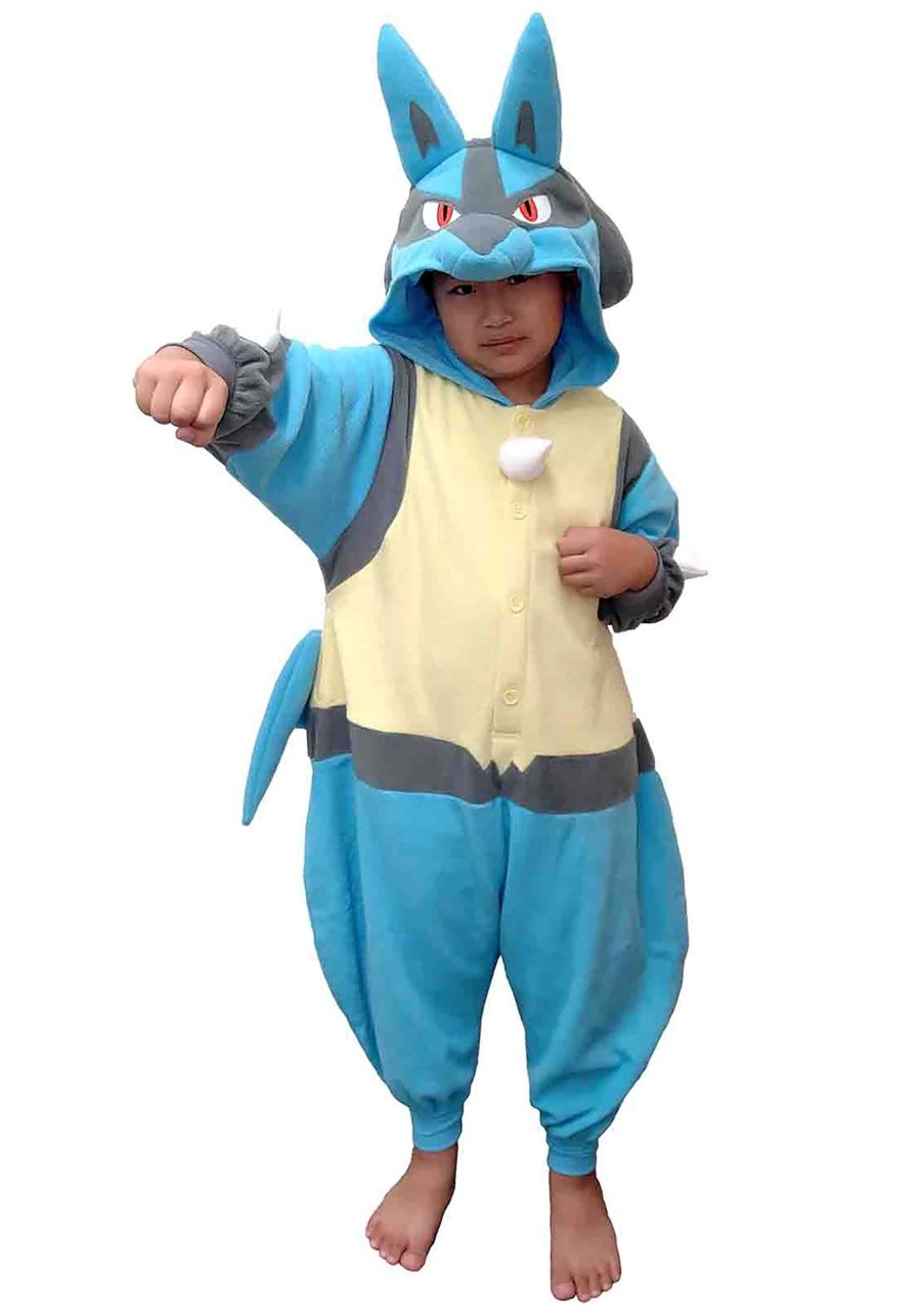 Kid's Pokemon Lucario Kigurumi Costume