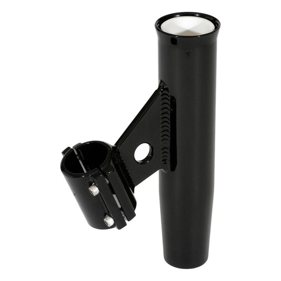 LEES RA5001BK LEES CLAMP-ON ROD HOLDER - BLACK ALUMINUM - VERTICAL MOUNT - FITS 1.050 O.D. PIPE