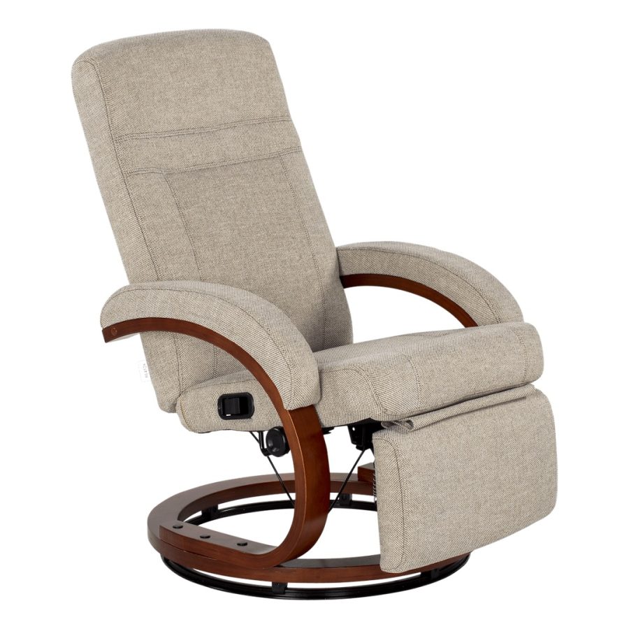 LIPPERT 2020129902 EURO RECLINER CHAIR, Euro Recliner; 26 Inch Width x 33 Inch Depth x 39 Inch Height Overall; 59 Inch Reclining Depth; 20 Inch Width x 20 Inch Depth x 19 Inch Height Siting Surface; Norlina; Polyester Woven Upholstery With Foam Cushion