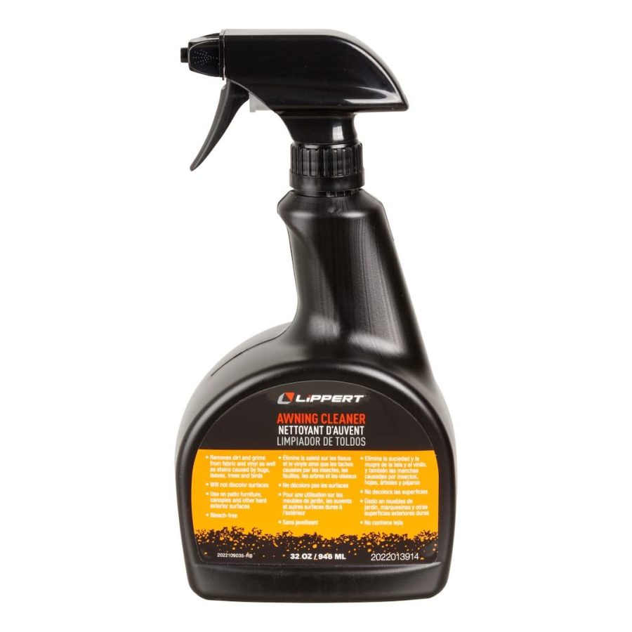 LIPPERT 2022013914 LIPPERT AWNING CLEANER SPRAY, Use To Remove Dirt/ Grime/ Leaf Stains/ Bird Droppings/ Bugs And More On Fabric And Vinyl Awnings; 32 Ounce Spray Bottle; Without Bleach; Single