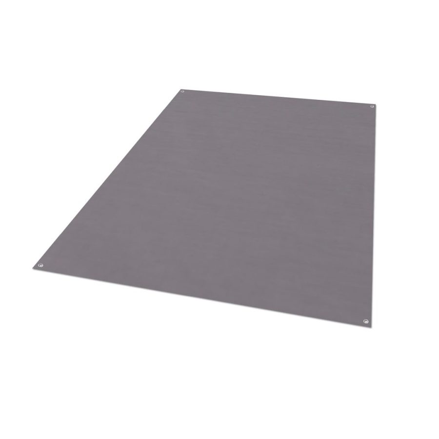 LIPPERT 2022115668 LIPPERT OUTDOOR PATIO RUG - GRAY 8, 16 Foot Length x 8 Foot Width; Gray; Polyvinyl; Non-Reversible Fabric; UV/ Mold/ Mildew Resistant; With Grommets; With Carry Bag; Without Stakes