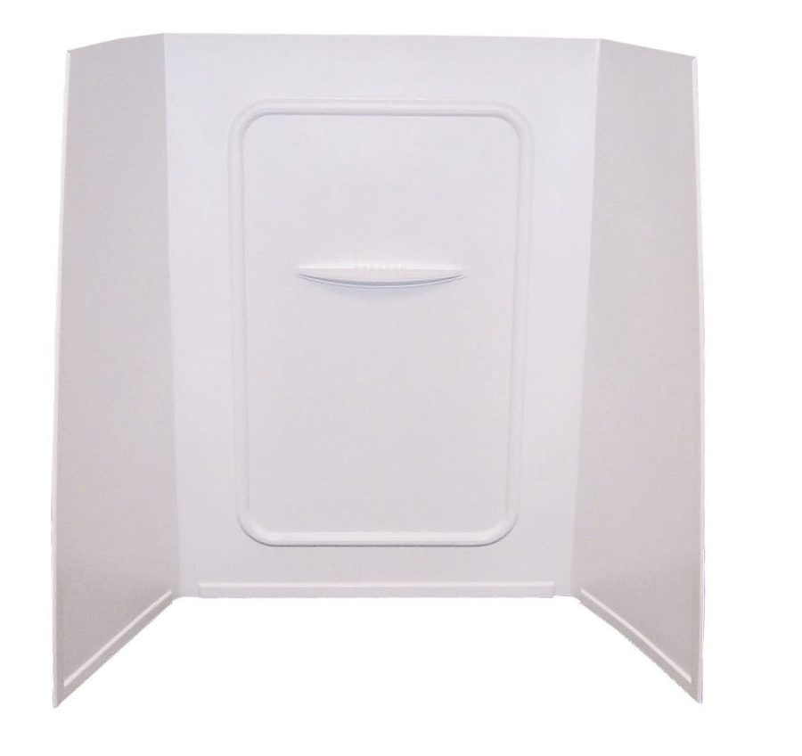 LIPPERT 210307 WHITE PF 24X36X62 SURROUN, 1 Piece Design; 24 Inch Length x 36 Inch Width x 62 Inch Height Bath Surround; White; Smooth Surface With Picture Frame Detail; ABS Plastic; For Use With 36 Inch Bathtub; With Single Wall Shelf