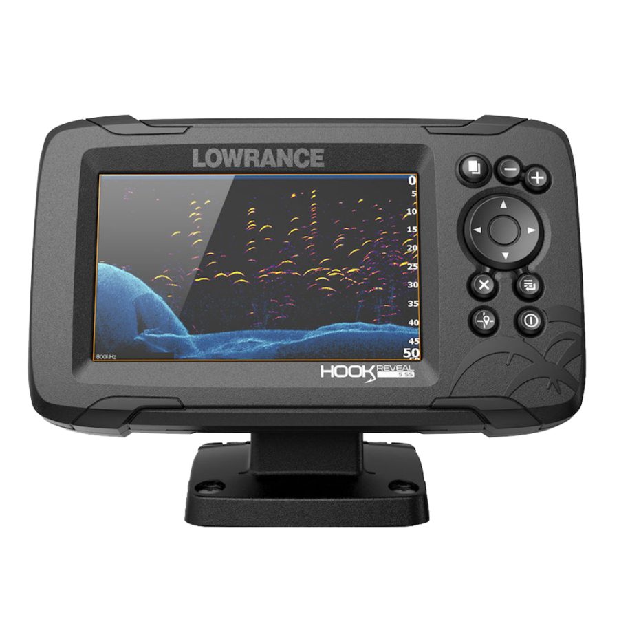 LOWRANCE 000-15500-001 HOOK REVEAL 5 CHARTPLOTTER/FISHFINDER W/SPLITSHOT TRANSOM MOUNT TRANSDUCER & US INLAND CHARTS