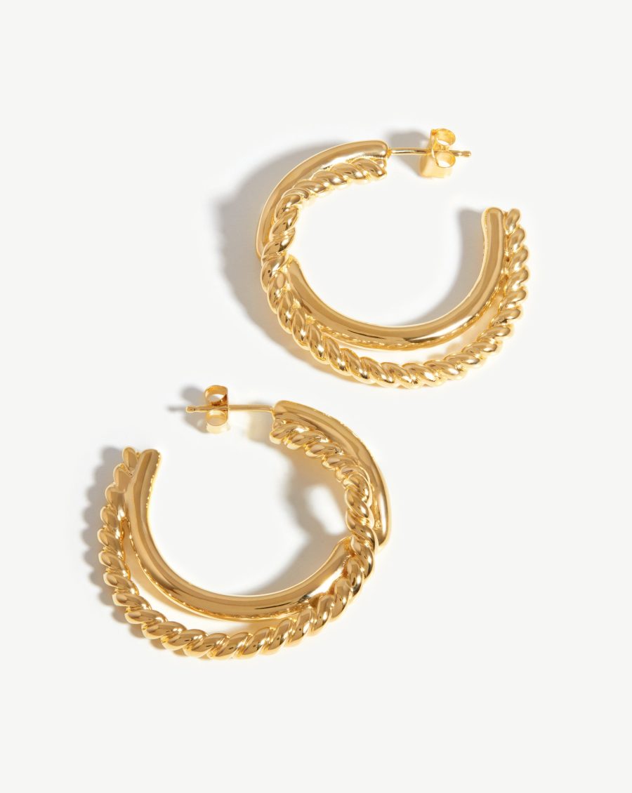 Large Reel Twine Hoop Earrings