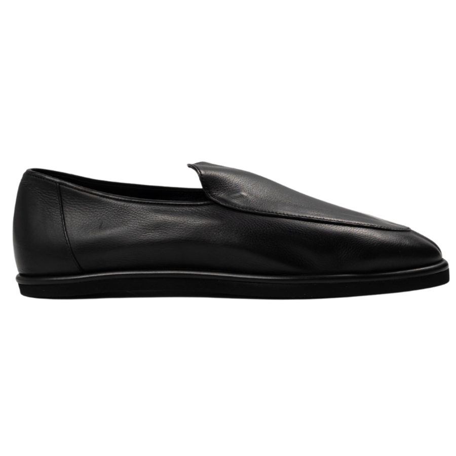 Leather Slip-Ons in Black