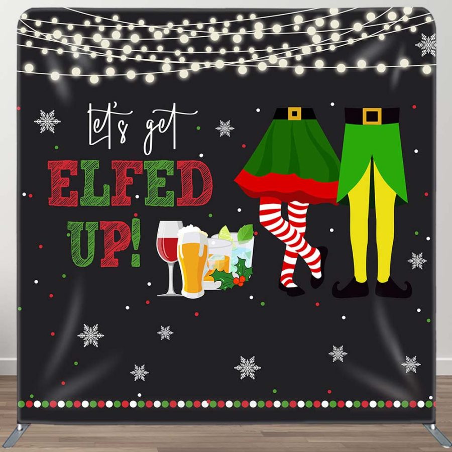 Lets Get Elfed Up Pillow Cover Christmas Backdrop - Aperturee