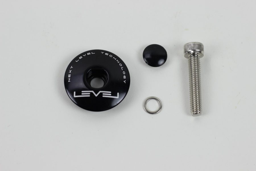 Level CNC Top Cap with Bolt - Anodised Black