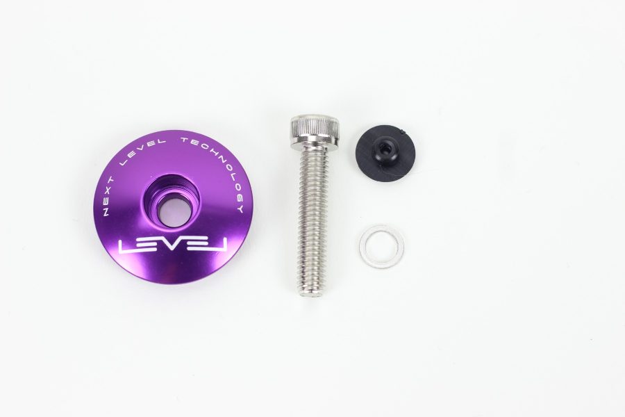 Level CNC Top Cap with Bolt - Anodised Purple