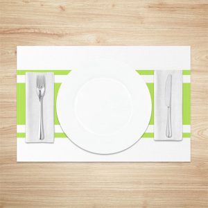 Light Green White Simple Dining Set Of 4 Placemats - Aperturee