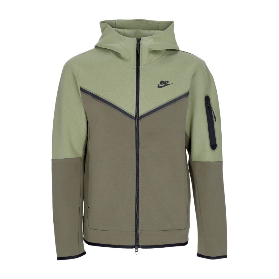 Lightweight Sweatshirt with Zip Hood for Men Sportswear Tech Fleece Hoodie Alligator/medium Olive/black