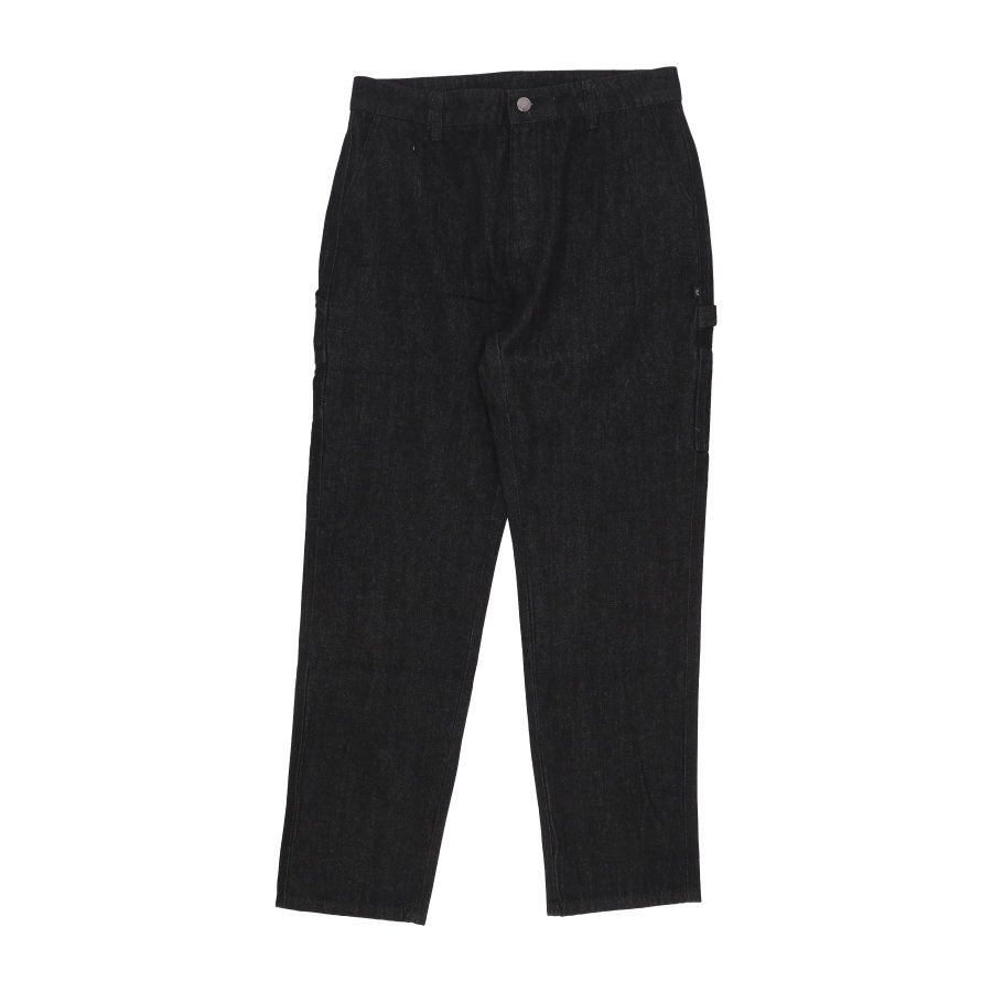 Long Men's Denim Carpenter Pants Black