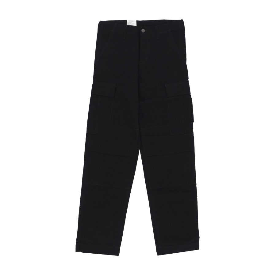 Long Men's Regular Cargo Pant Black Rinsed