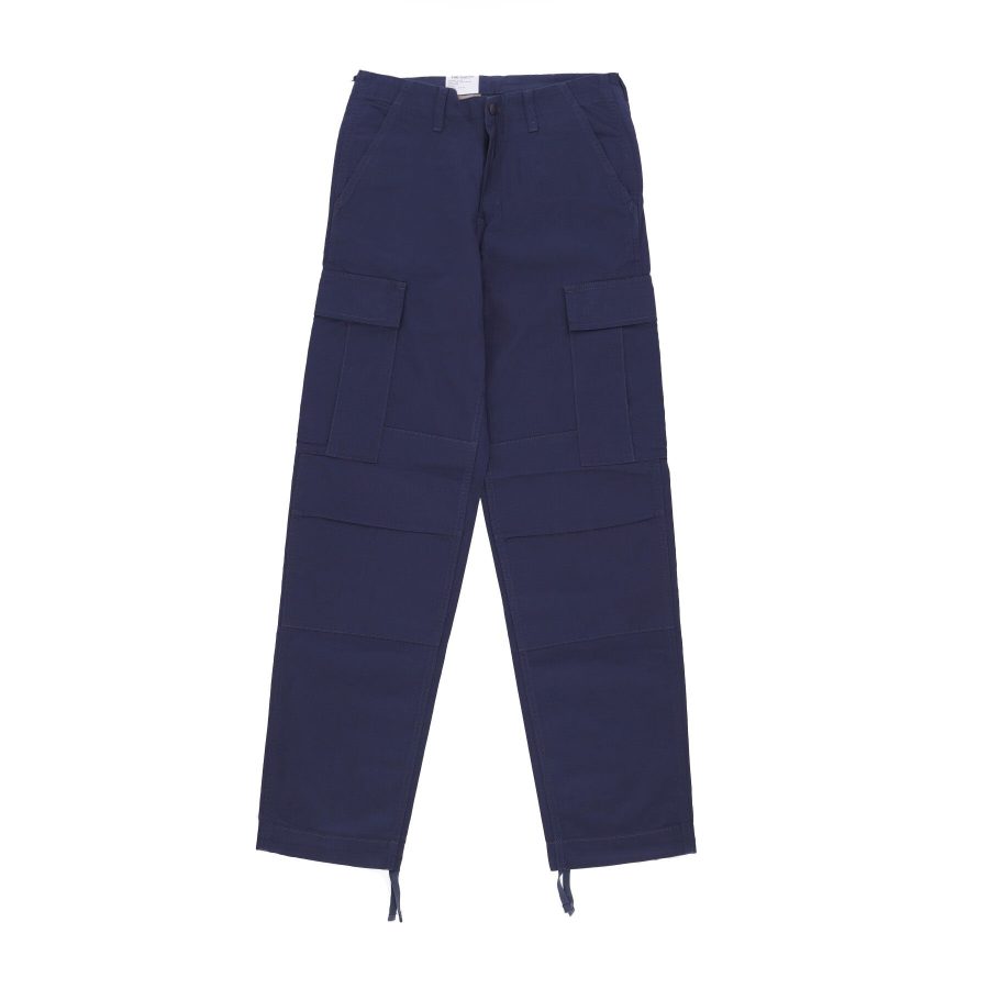 Long Men's Regular Cargo Pant Blue Rinsed