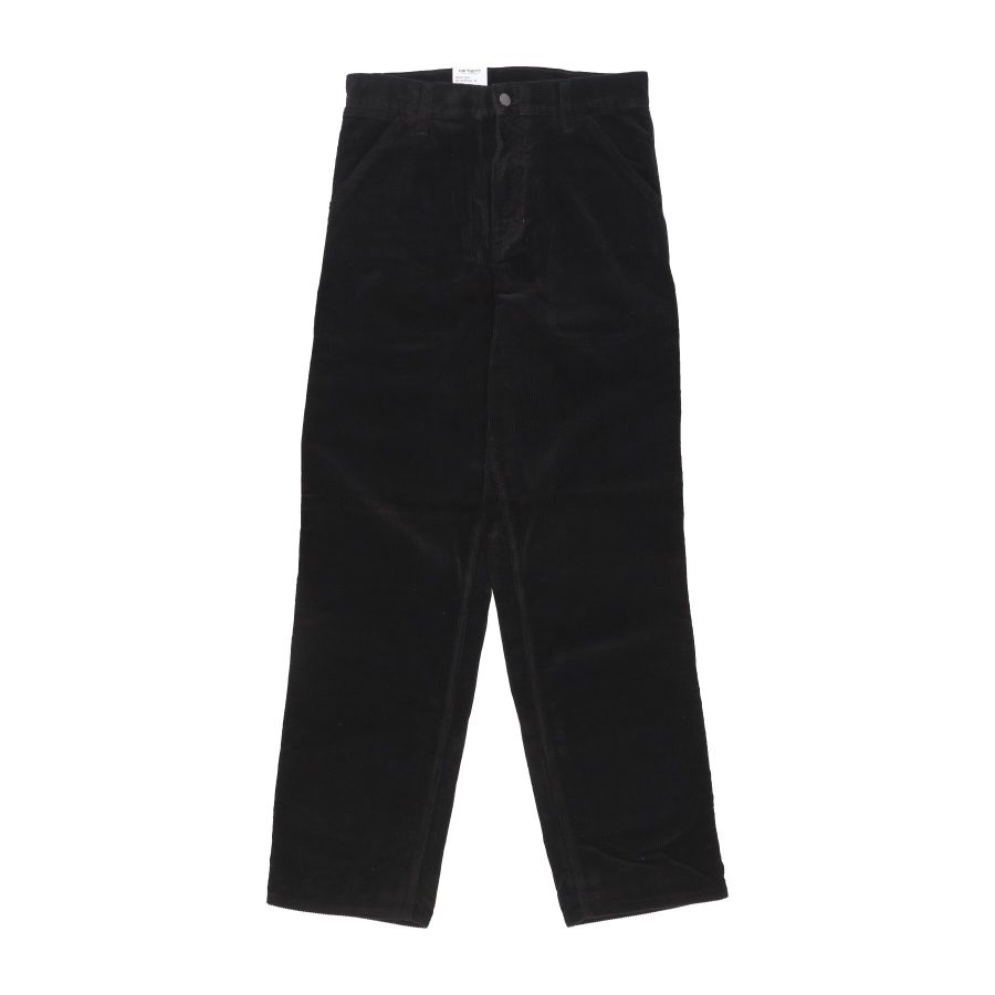 Long Men's Single Knee Pant Black Rinsed