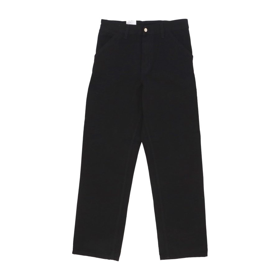 Long Men's Single Knee Pant Black Rinsed