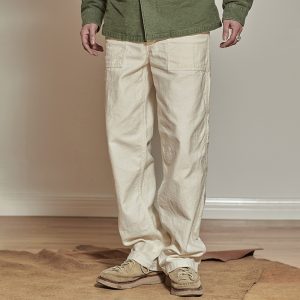 Loose Military Deck Casual Off-White Pants