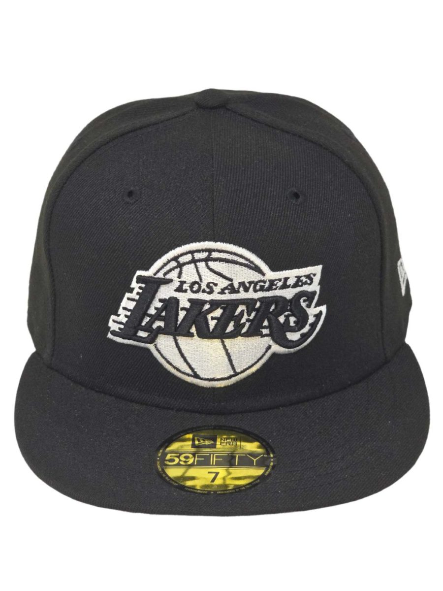 Los Angeles Lakers New Era 59FIFTY Black Fitted Hat Authentic Collection