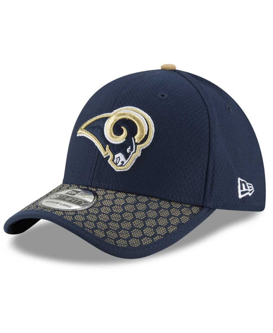 Los Angeles Rams New Era PLAYERS Sideline Official 39THIRTY Flex Hat - Navy S/M