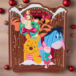 Loungefly Disney Winnie The Pooh Holiday Scene Pooh And Friends Zip Around Wallet