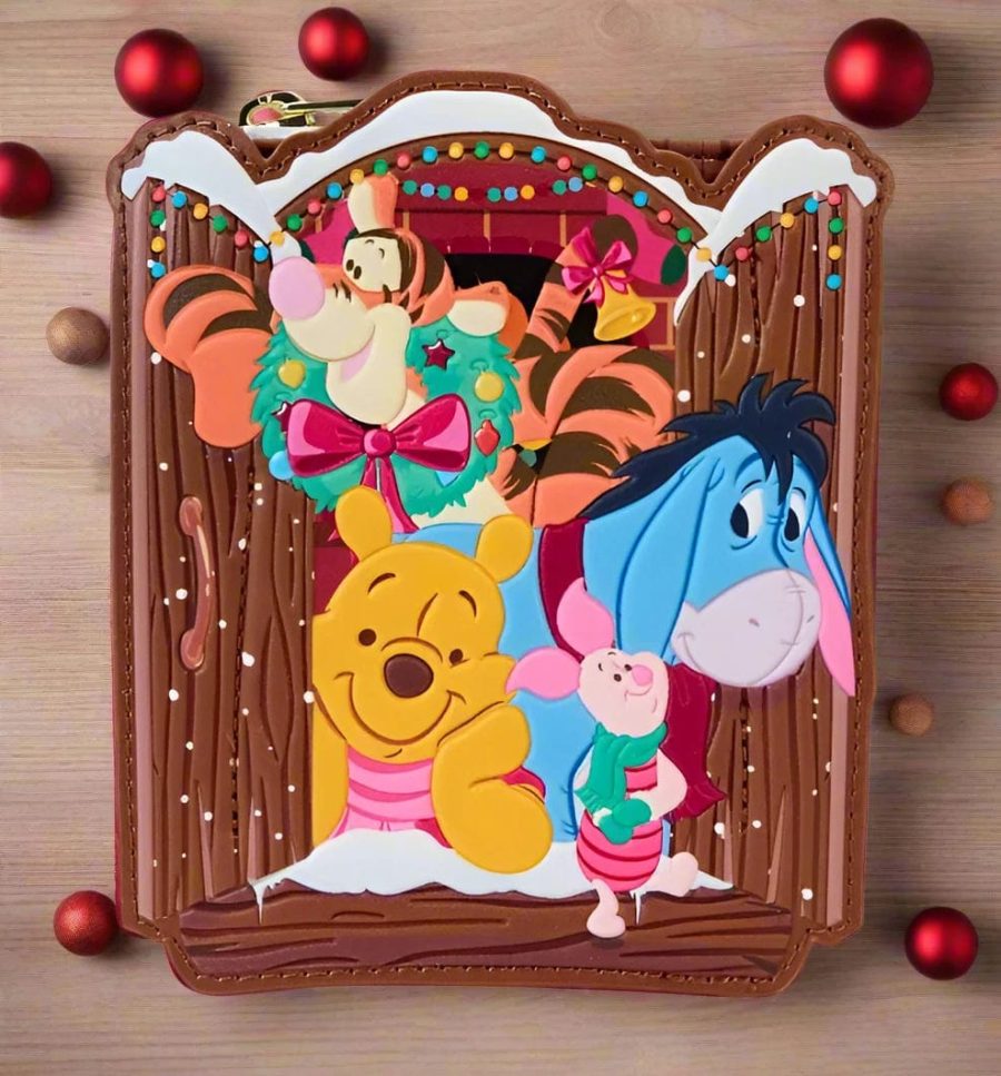 Loungefly Disney Winnie The Pooh Holiday Scene Pooh And Friends Zip Around Wallet