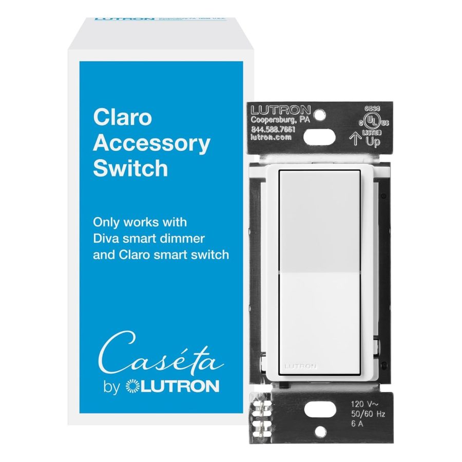 Lutron Claro Smart Accessory Switch, only for use with Diva Smart Dimmer Switch/