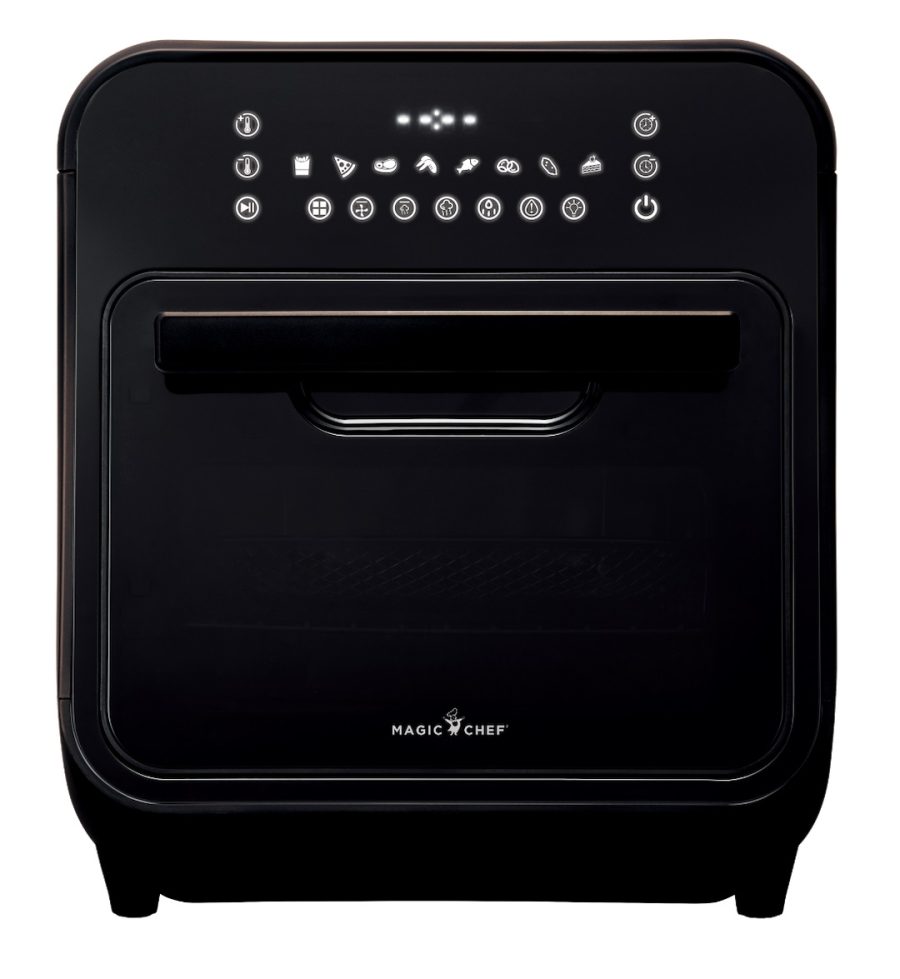 MAGIC CHEF MCSAF15SM 15 L 3 IN 1 STEAM AIR FRYER, Black; With Adjustable Temperature Range From 176 Degree Fahrenheit To 536 Degree Fahrenheit; 3 Cooking Modes: Air Fry/ Steam/ Combo; Touch Screen Control; With Dishwasher Safe Oil Pan/ Rack/ Tray