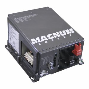 MAGNUM ME2012-U 2000 WATT 12V INVERTER/100 AMP PFC, Inverts 9 To 16 Volt DC To 120 Volt AC; 2000 Continuous Watts; 100 Amps Continuous Output; 95 Percent Efficiency; With 1 AC Output; Without Volt/ Watt Meter; Remote On/Off Capable