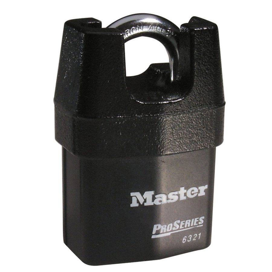 MASTER LOCK 6321KA MASTER LOCK - MODEL # MLK6321, Keyed Alike; 2-1/8 Inch Wide x 3/4 Inch Shackle Height x 5/16 Inch Shackle Diameter; Black; Steel Body/ Boron Alloy Shackle; Rekeyable 5-Pin Cylinder With Spool Pins