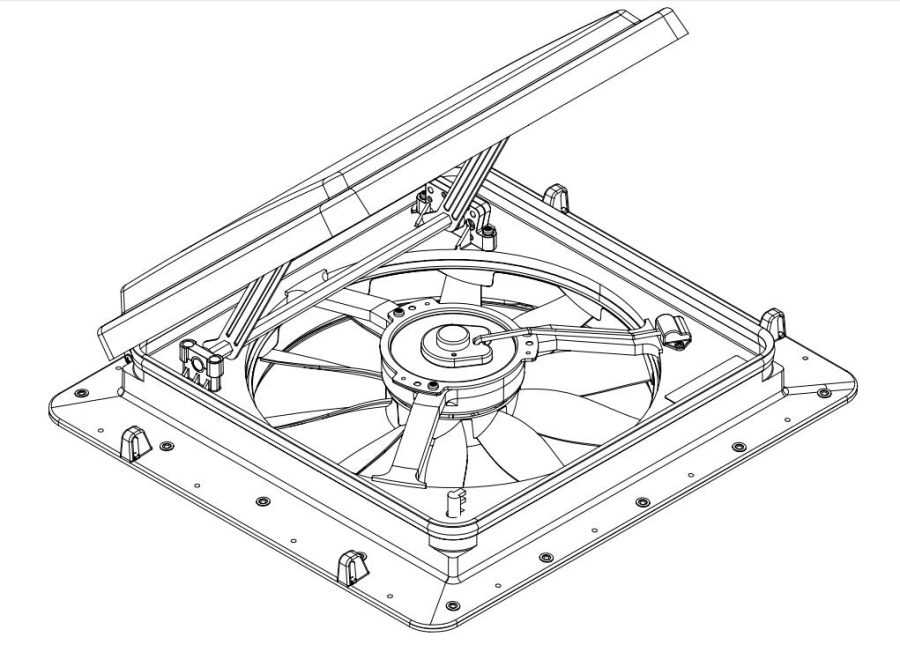 MAXXAIR 00-04401M Manxman Mini,1 INCH Thick Roofs, Black Mini Vent