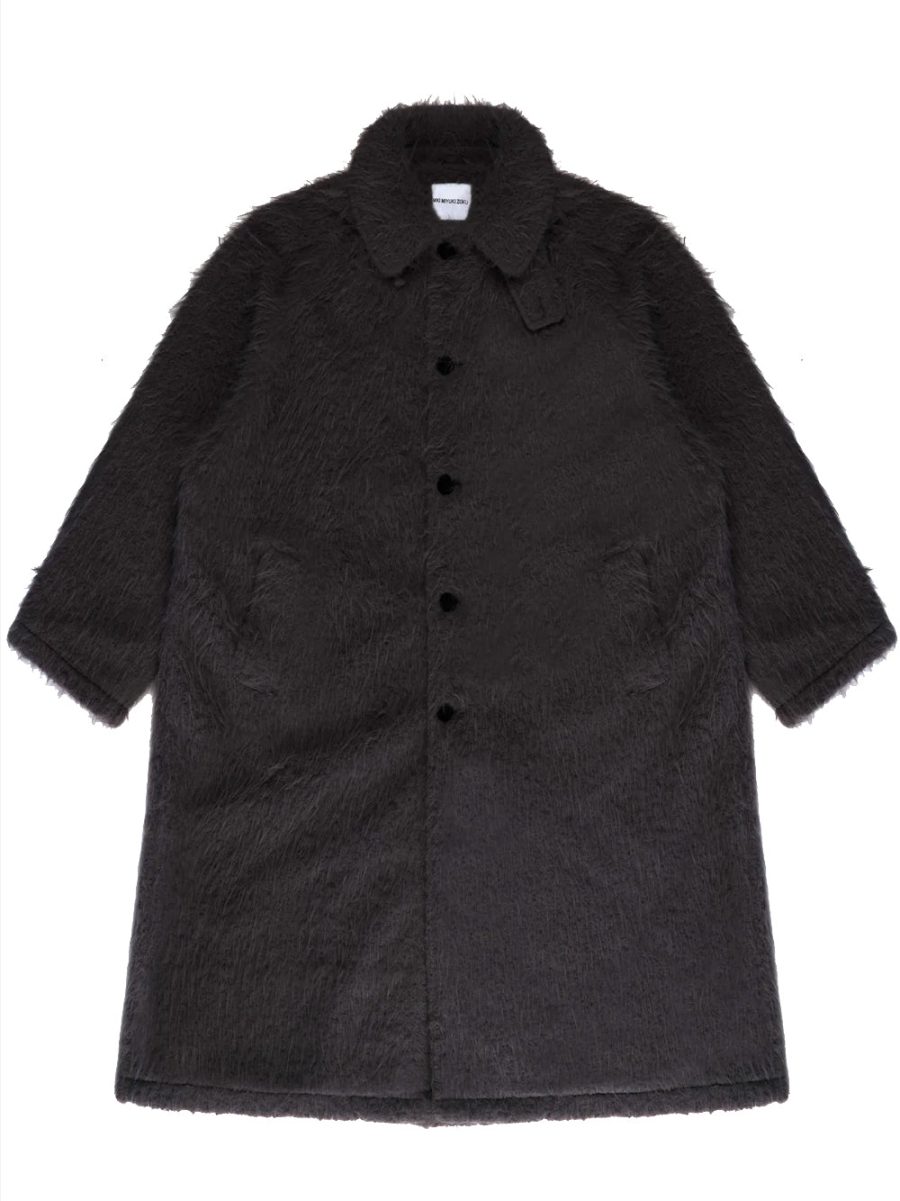 MKI MIYUKI ZOKU Faux Alpaca Car Coat Charcoal