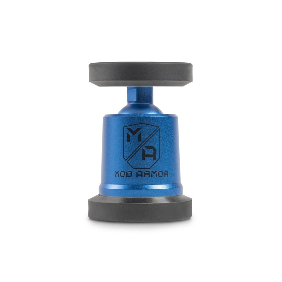 MOB ARMOR MOBN-MX-BLU MOBNETIC MAXX - BLUE, Magnetic Adjustable Up To 25 Degrees Tilt And 360 Degrees Rotating; 90 Pound Capacity Magnetic Mount; Blue; Billet Aluminum