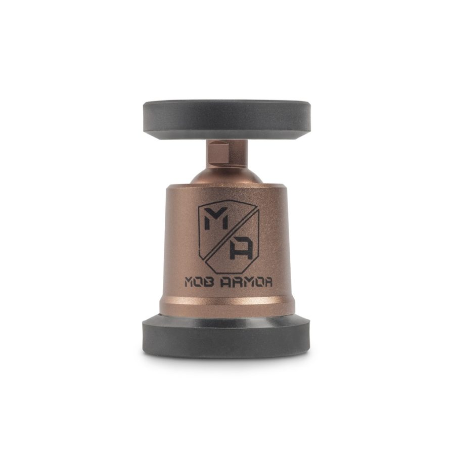 MOB ARMOR MOBN-MX-BRNZ MOBNETIC MAXX - BRONZE, Magnetic Adjustable Up To 25 Degrees Tilt And 360 Degrees Rotating; 90 Pound Capacity Magnetic Mount; Bronze; Billet Aluminum