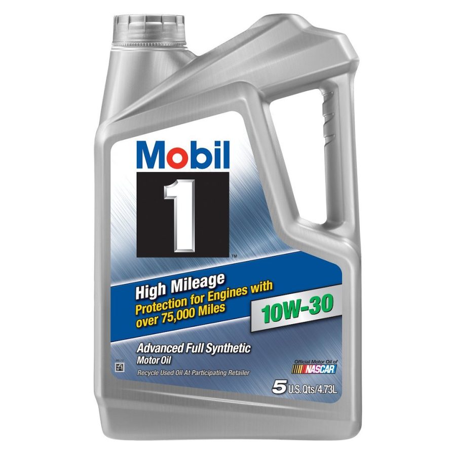 MOBIL 120770 M1 HI MILEAGE 10W30 3X5 QT, SAE 10W30; Full Synthetic; High Mileage; Motor Oil; 5 Quart Jug; Single