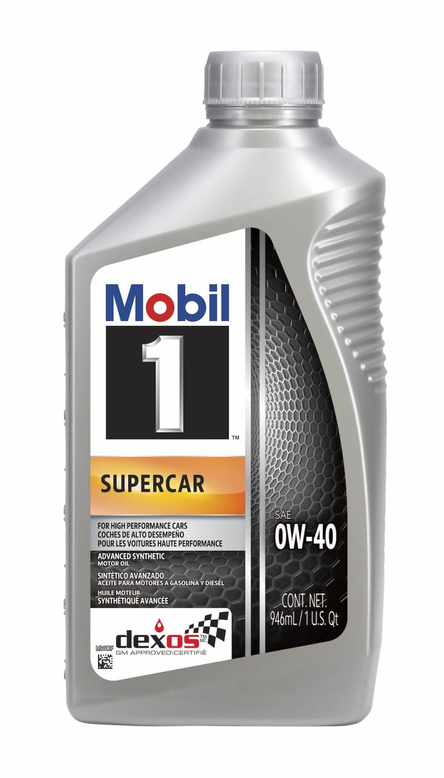 MOBIL 126870 SUPER CAR OIL 0W-40 6X1 UQL, SAE 0W-40; Full Synthetic Gasoline Engine Oil; 1 Quart Bottle; Case Of 6