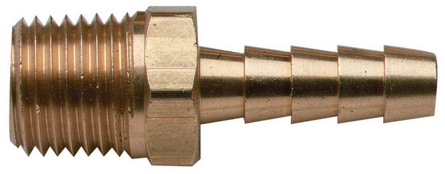 MOELLER 033401-10 1/4 NPT X 1/4FT BRS BARB M THRD, 1/4 Inch NPT Male x 1/4 Inch Barb; Brass