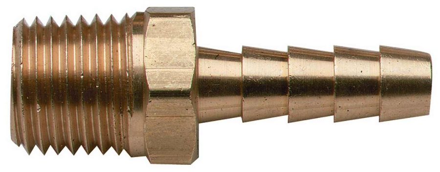 MOELLER 033405-10 1/4 NPT X 3/8FT BRS BARB M THRD, 1/4 Inch NPT Male x 3/8 Inch Barb; Brass