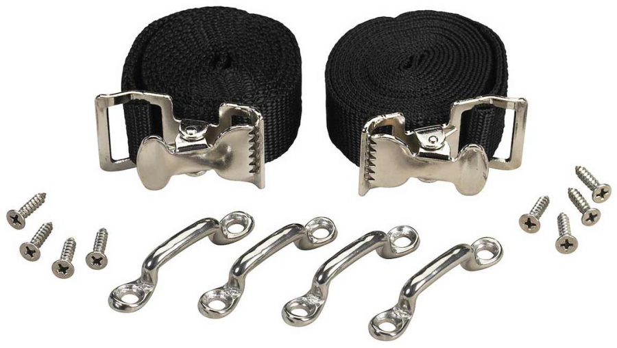 MOELLER 035711-10-1 TPSD TANK HOLD DOWN 72FT STRAPS, 72 Inch Length; Rectangular; Black; Nylon Strap And Stainless Steel Bracket; With Two Nylon Strap/ Four Hold Down Bracket/ Mounting Screw