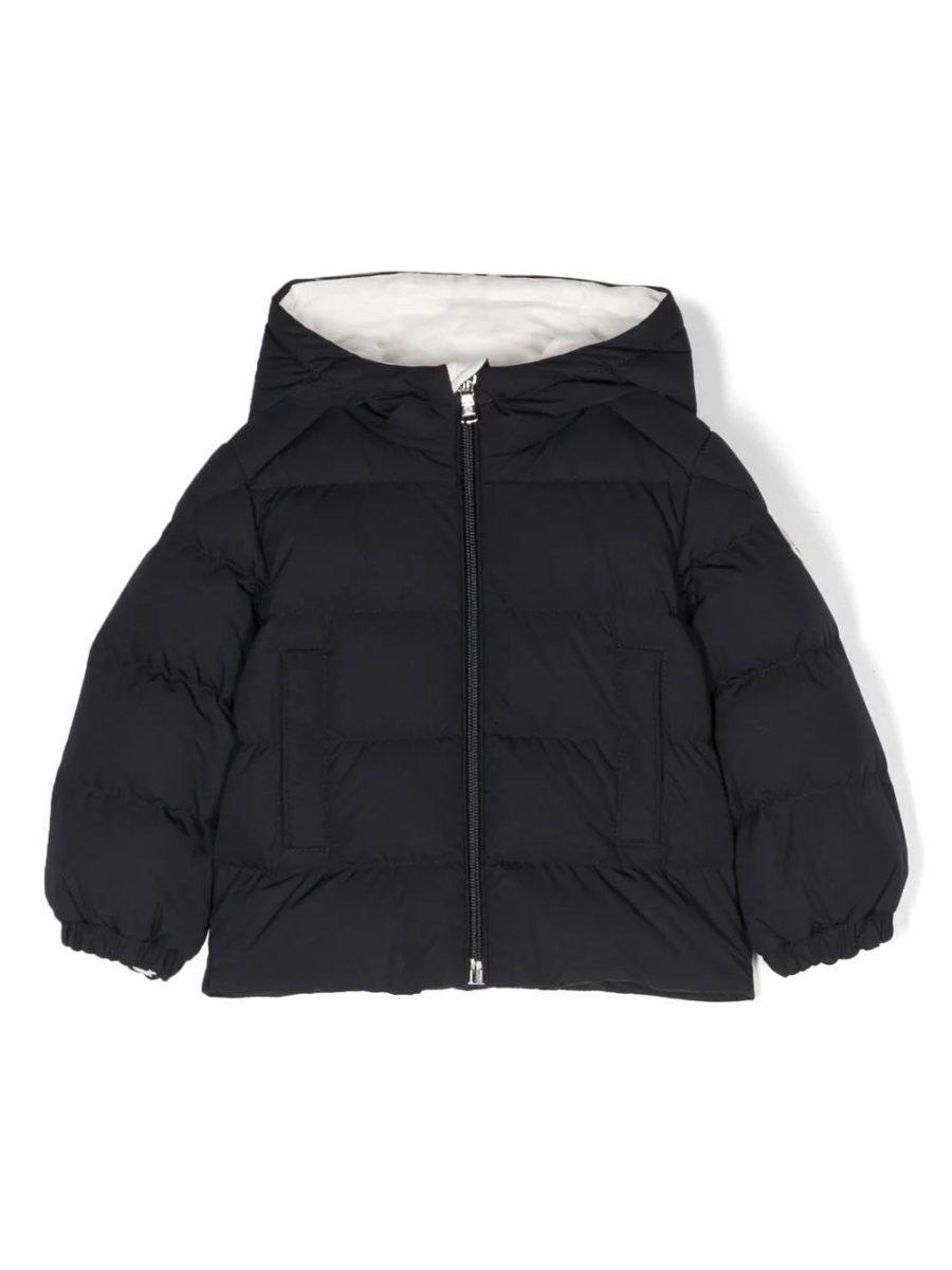 MONCLER BABY Boys Eric Logo Embroidered Padded Jacket Navy Blue