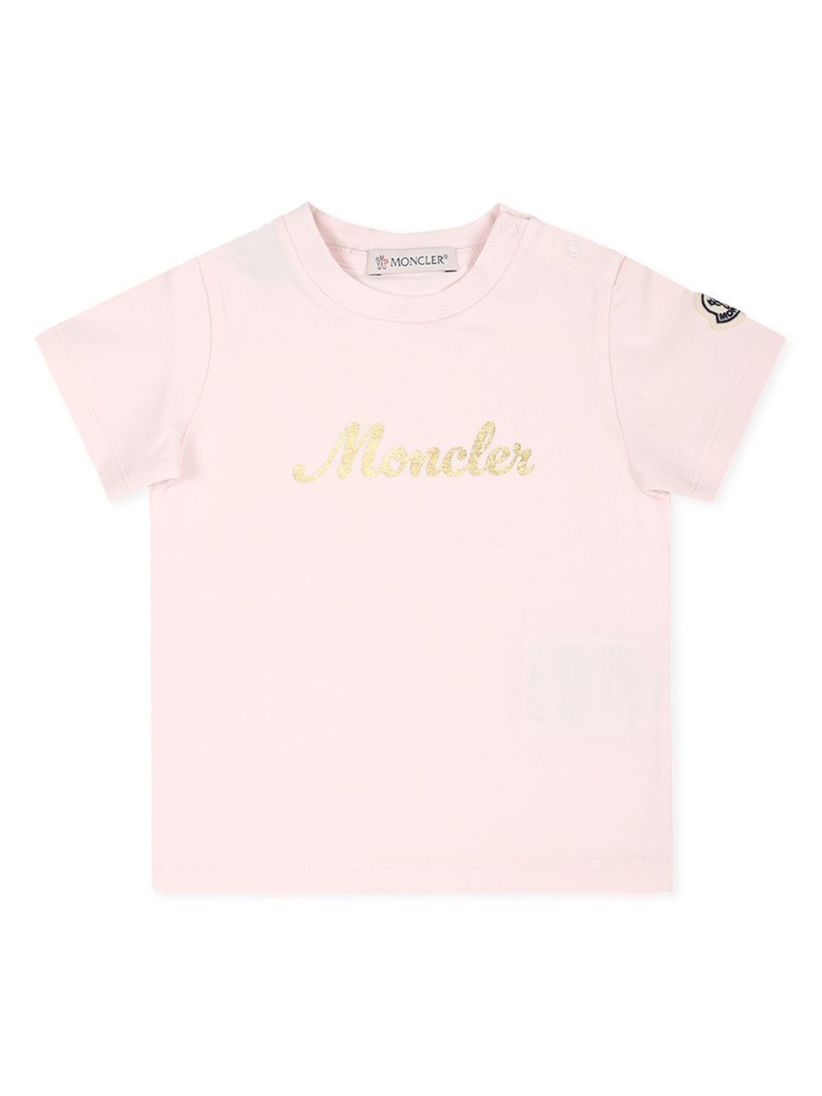 MONCLER BABY Girls Logo Printed T-Shirt Light Pink